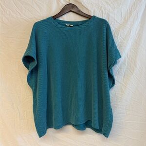 Elegant Teal Knit Women's Blouse